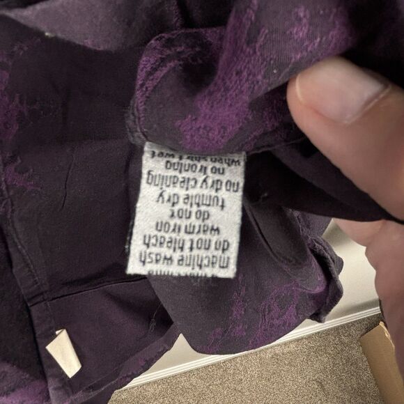 Visconti Uomo Mens 2XL Purple Mercerized Cotton Long Sleeve Button Shirt. WOW - Picture 11 of 13